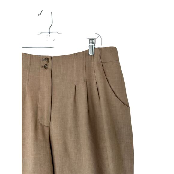 Anthropologie Maeve Tan Office Career High Waisted Wide Leg Dress Pants Size 14 - Picture 4 of 11